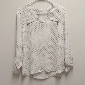 Maurices Polka Dot Zipper Blouse